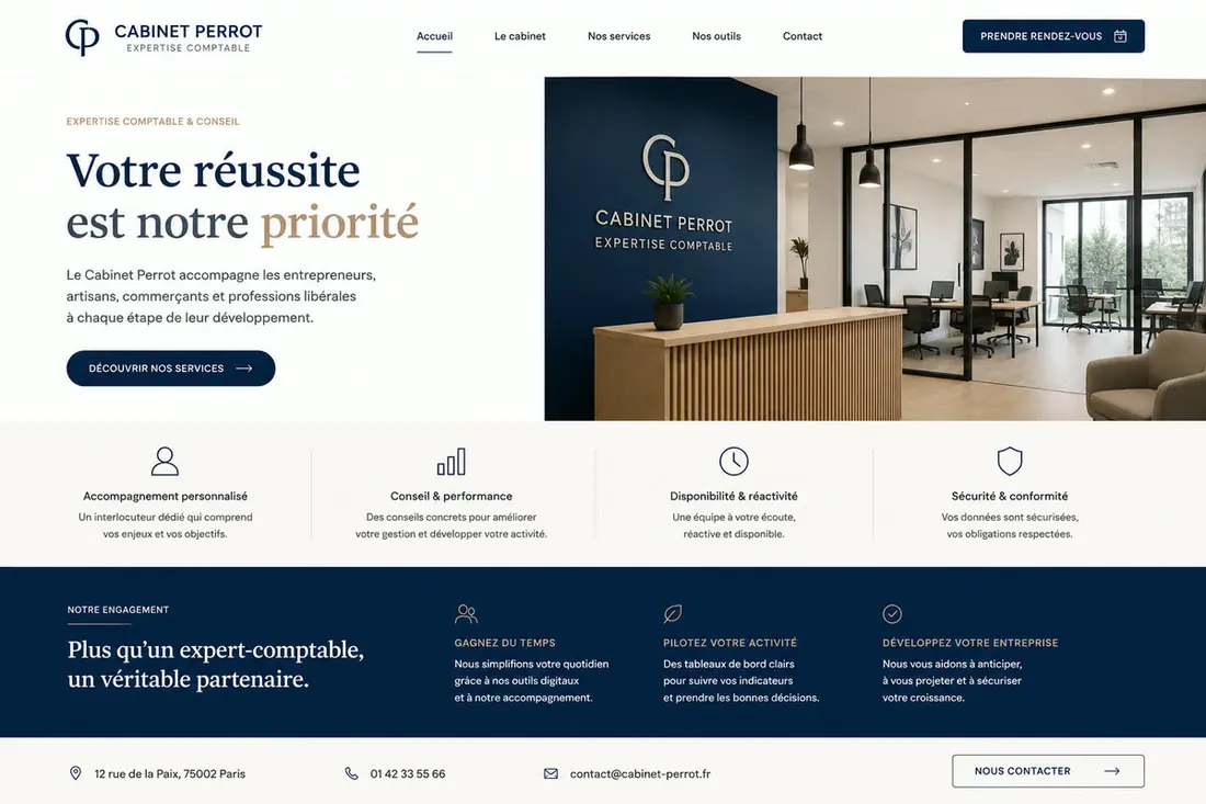 Exemple de site web créé par Studio MOZAYK