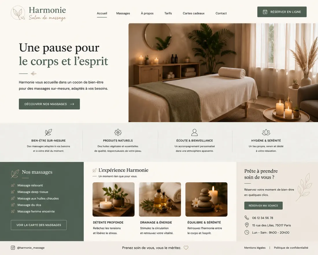 Exemple de site web créé par Studio MOZAYK