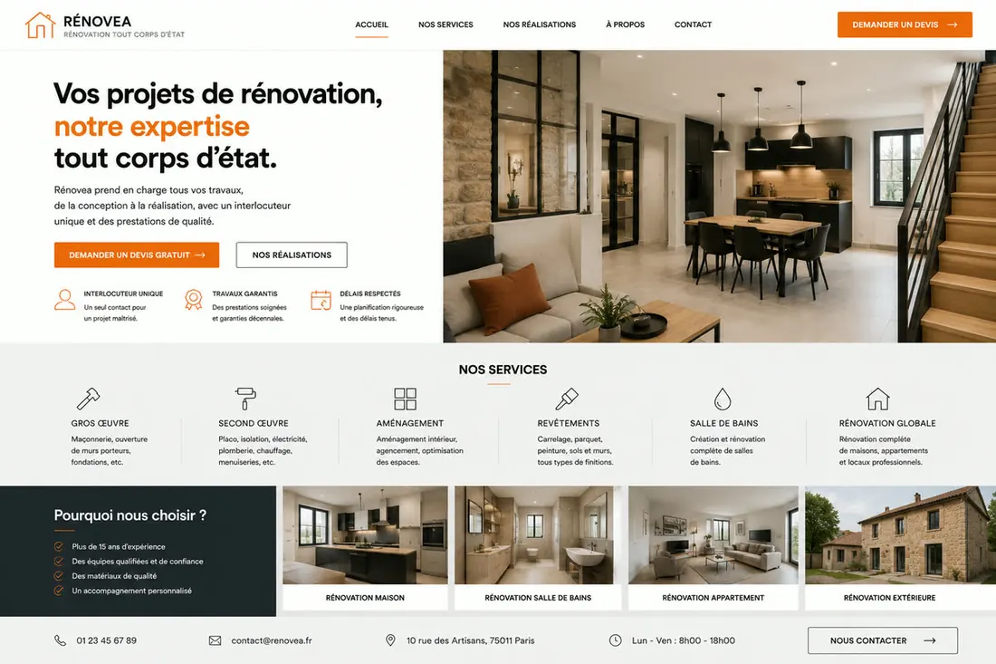 Exemple de site web créé par Studio MOZAYK